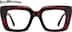 Rectangle Glasses 4473218 in Red
