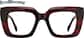 Front view of Rectangle Glasses 4473218 in Red thumbnail
