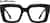 Front view of Rectangle Glasses 4473221 in Black thumbnail