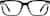 Front view of Rectangle Glasses 4473421 in Black thumbnail