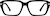 Front view of Rectangle Glasses 4473521 in Black thumbnail