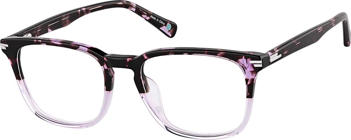 Angle view of Rectangle Glasses 4473639 in Lilac Tortoiseshell