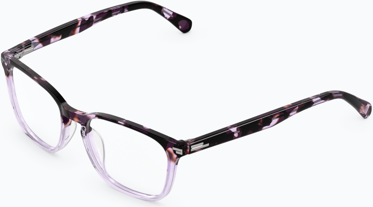 Angle view of Rectangle Glasses 4473639 in Lilac Tortoiseshell thumbnail