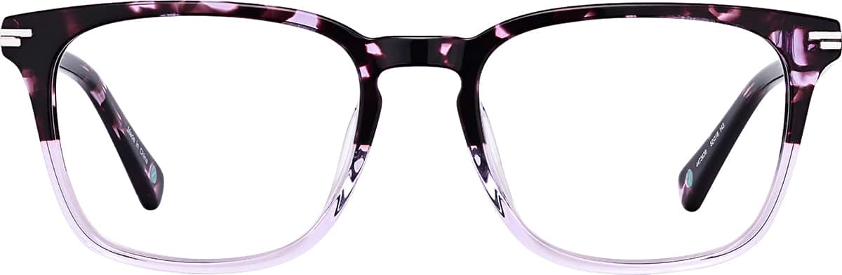 Front view of Rectangle Glasses 4473639 in Lilac Tortoiseshell