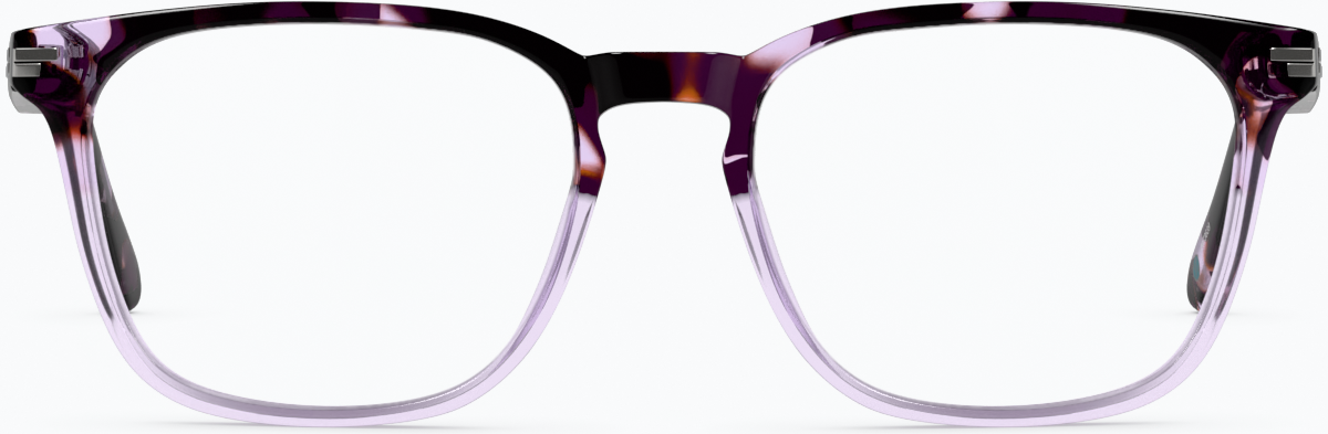 Front view of Rectangle Glasses 4473639 in Lilac Tortoiseshell thumbnail
