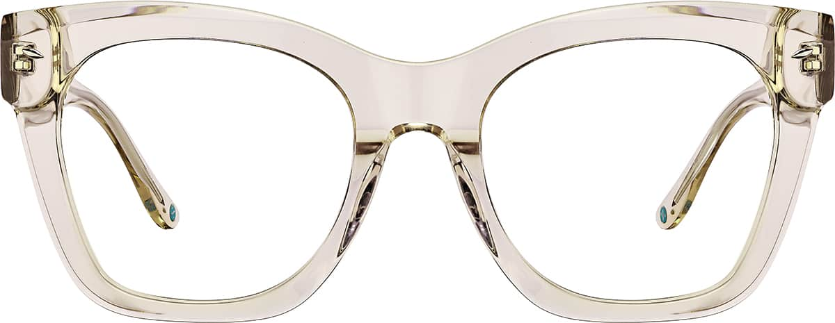 Front view of Square Glasses 4473915 in Brown