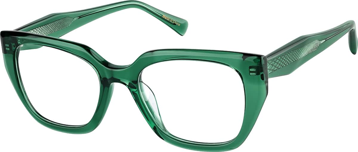 Angle view of Cat-Eye Glasses 4474324 in Green