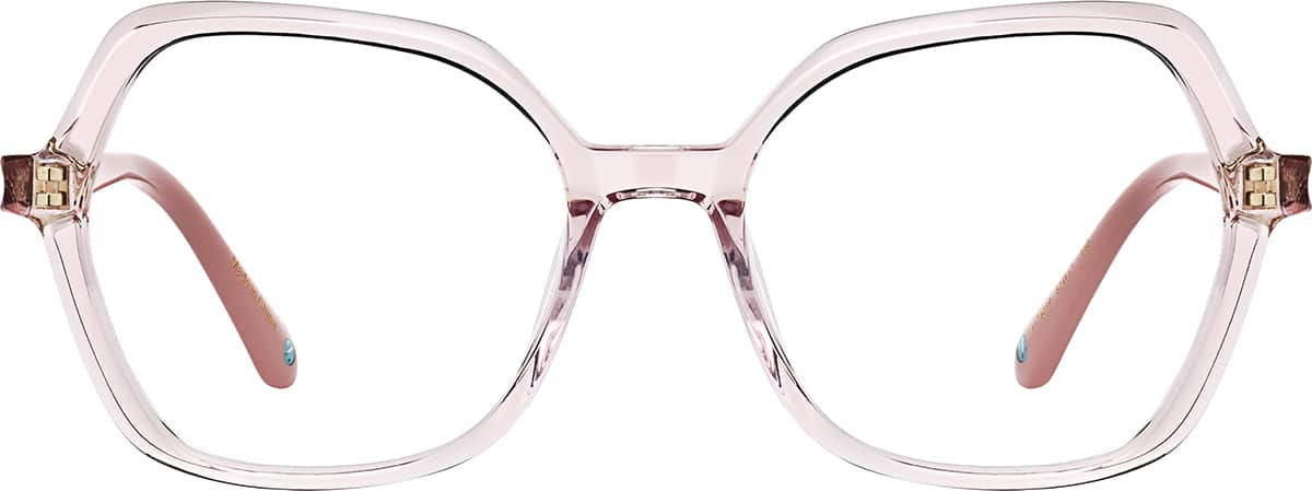 Front view of Geometric Glasses 4474619 in Pink