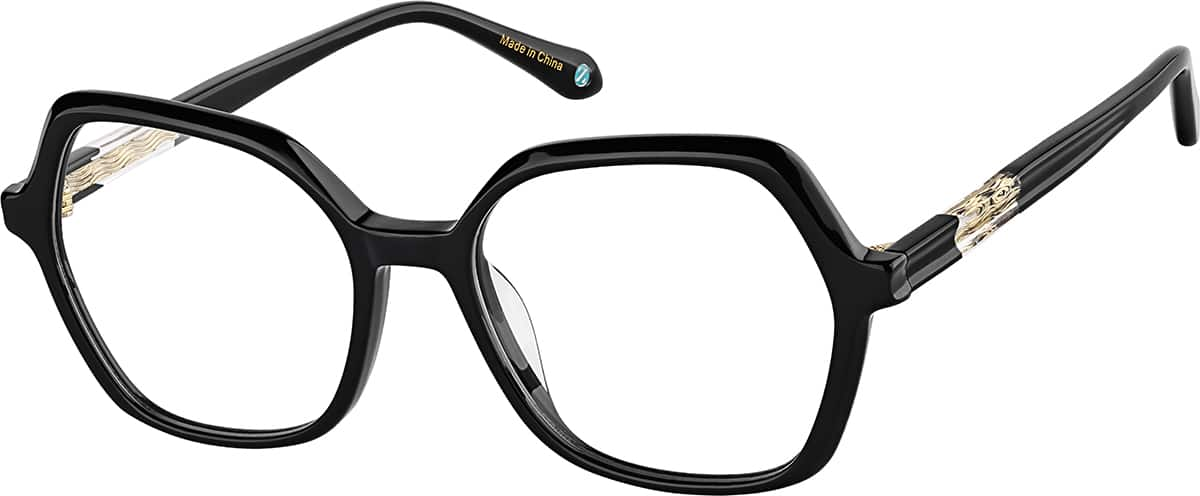 Angle view of Geometric Glasses 4474621 in Black