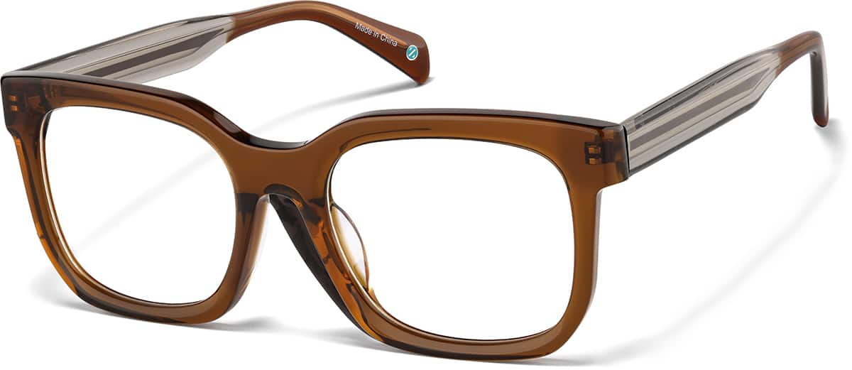 Angle view of Rectangle Glasses 4475615 in Brown