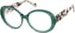 Angle view of Oval Glasses 4475724 in Green thumbnail