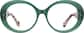 Front view of Oval Glasses 4475724 in Green thumbnail