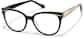 Angle view of Cat-Eye Glasses 4475821 in Black thumbnail