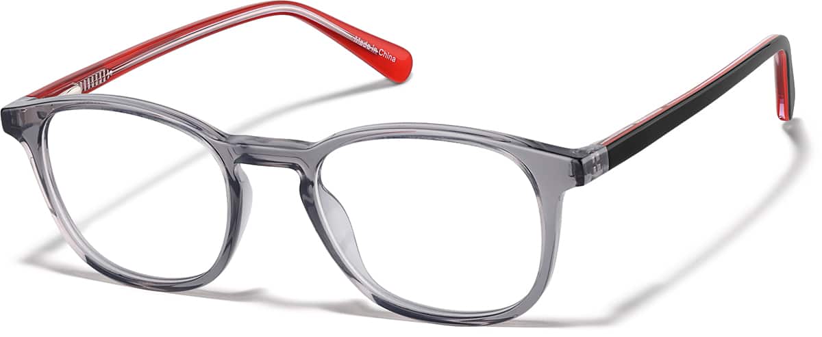 ZEAL kaori BOYS＆GIRLS Gray Kids' Square Glasses #4476212 | Zenni Optical