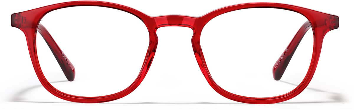 Front view of Kids' Square Glasses 4476218 in Red
