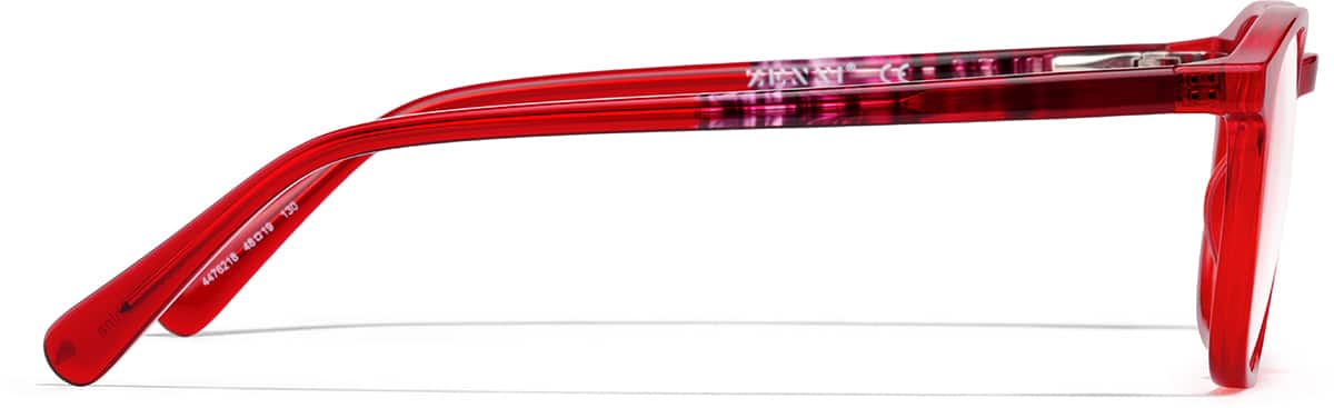 Side view of Kids' Square Glasses 4476218 in Red