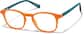 Angle view of Kids' Square Glasses 4476242 in Orange thumbnail