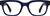 Front view of Rectangle Glasses 4476816 in Blue thumbnail