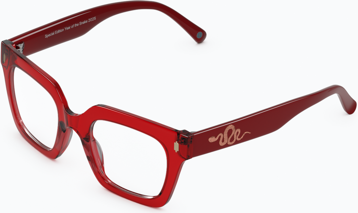 Angle view of Golden Horizon Glasses 4478618 in Red thumbnail
