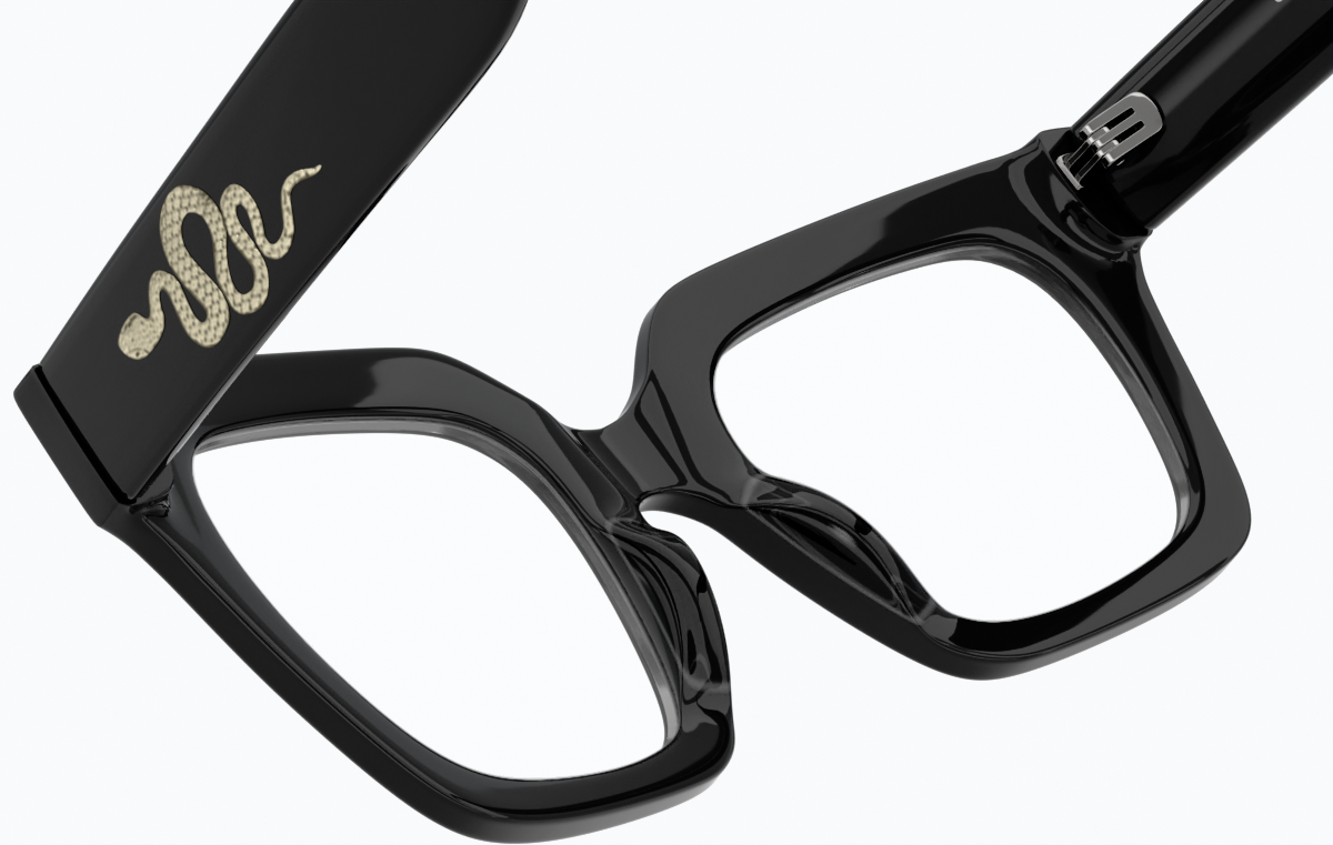 See-through view of Golden Horizon Glasses 4478621 in Black thumbnail