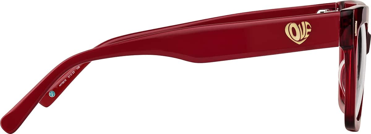 Side view of Square Glasses 4478818 in Red