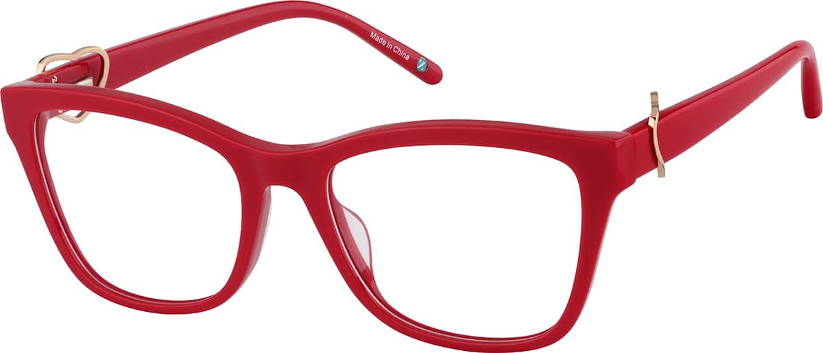 Angle view of Cat-Eye Glasses 4478918 in Red