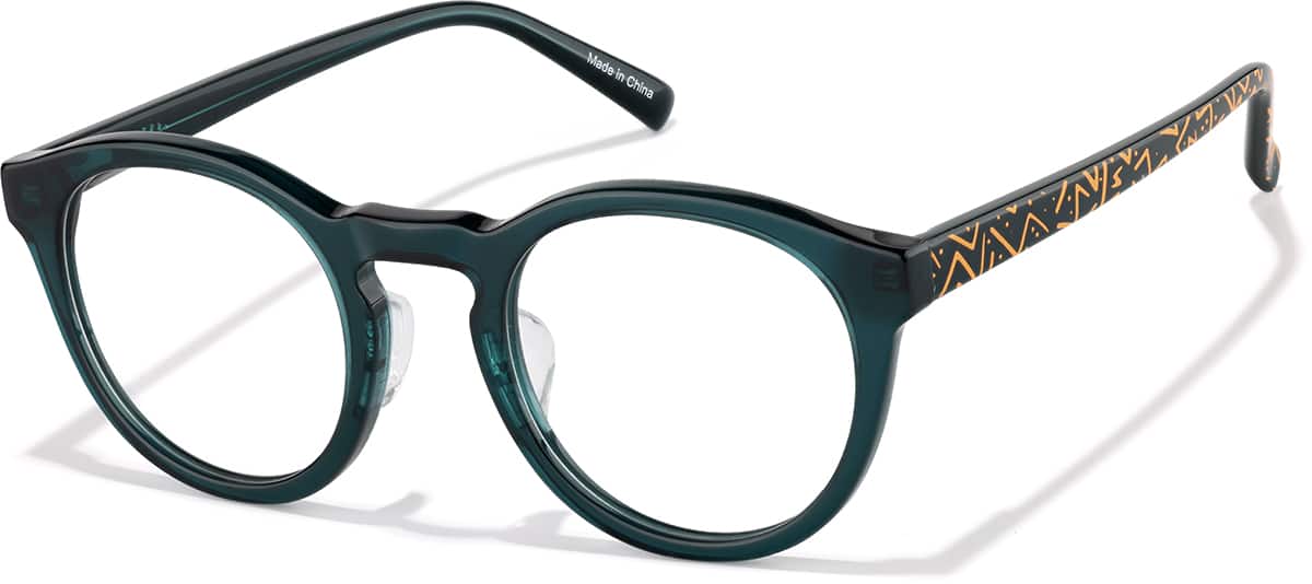 Angle view of Round Glasses 4479024 in Green