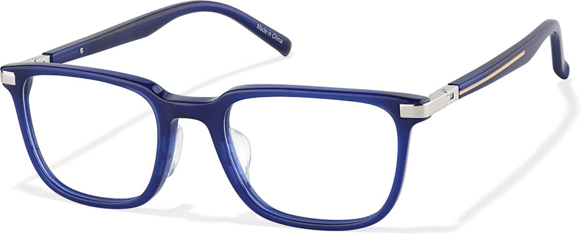 Angle view of Rectangle Glasses 4479116 in Blue