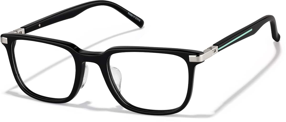 Angle view of Rectangle Glasses 4479121 in Black