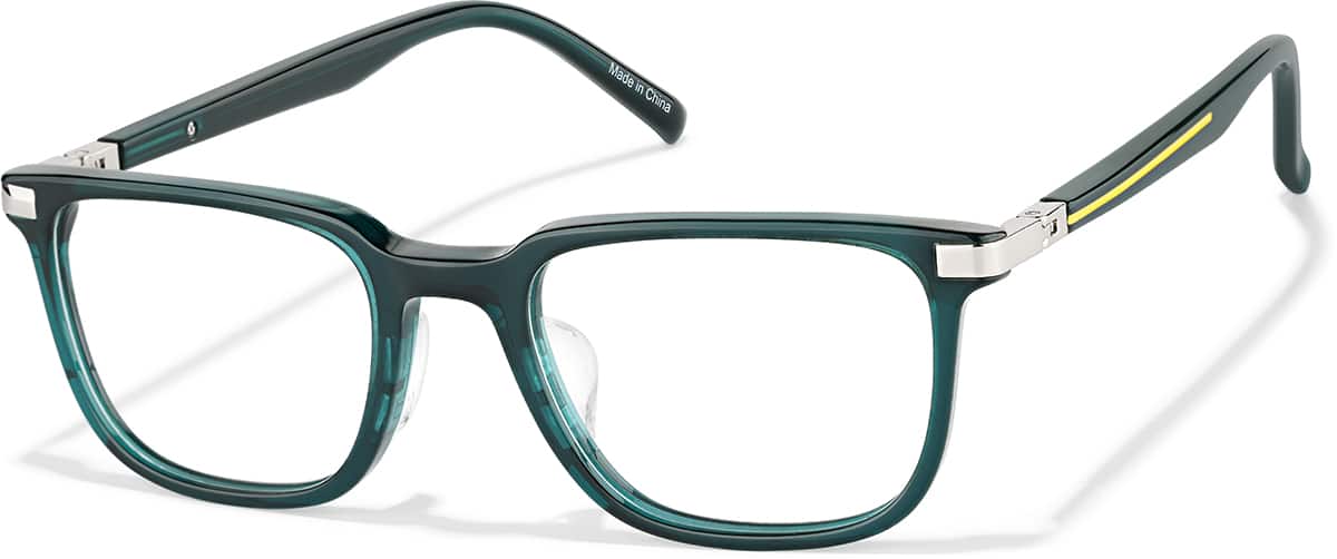 Angle view of Rectangle Glasses 4479124 in Green