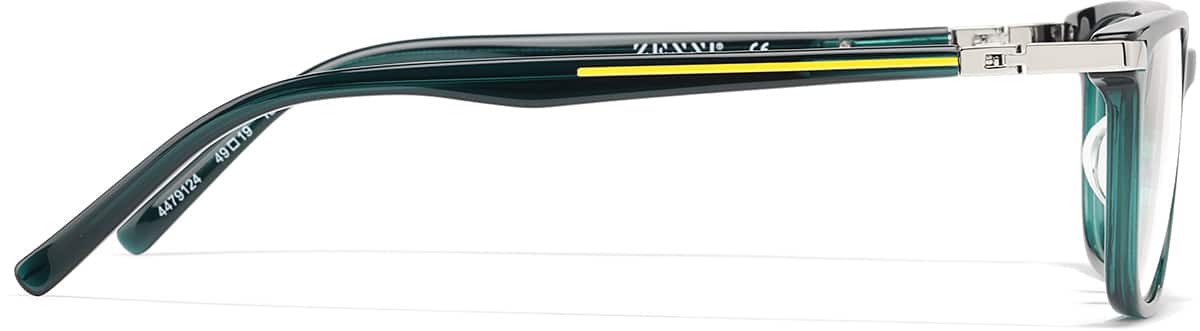 Side view of Rectangle Glasses 4479124 in Green