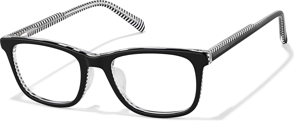 Angle view of Rectangle Glasses 4479721 in Black
