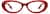 Front view of Oval Glasses 4481618 in Transparent Red thumbnail
