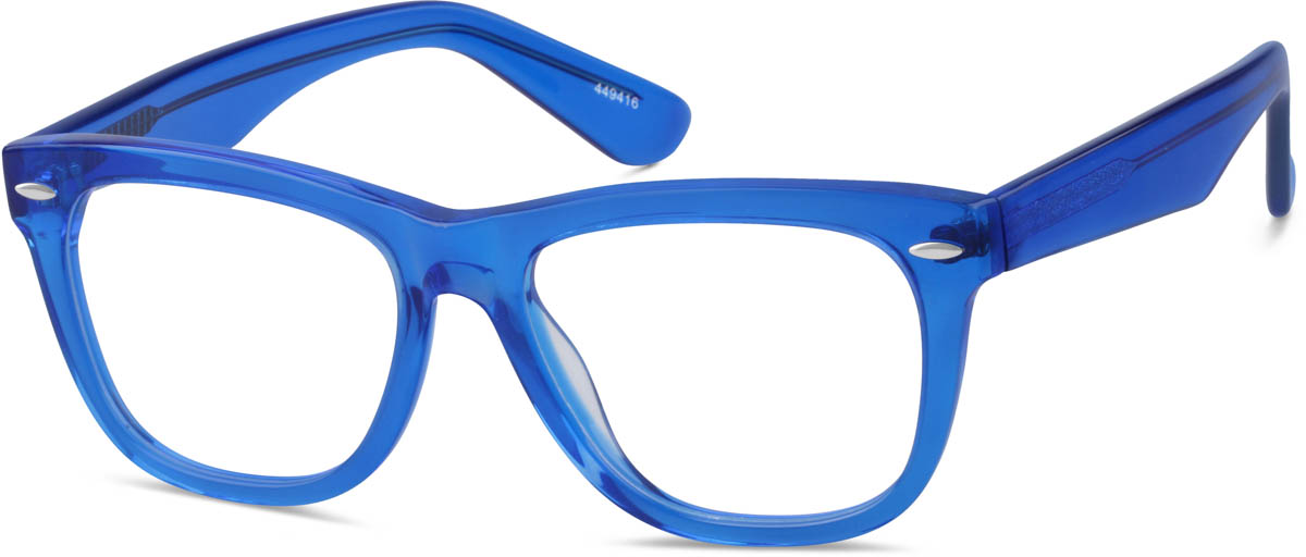 Zenni Bold Square Prescription Glasses Blue Plastic Full Rim Frame
