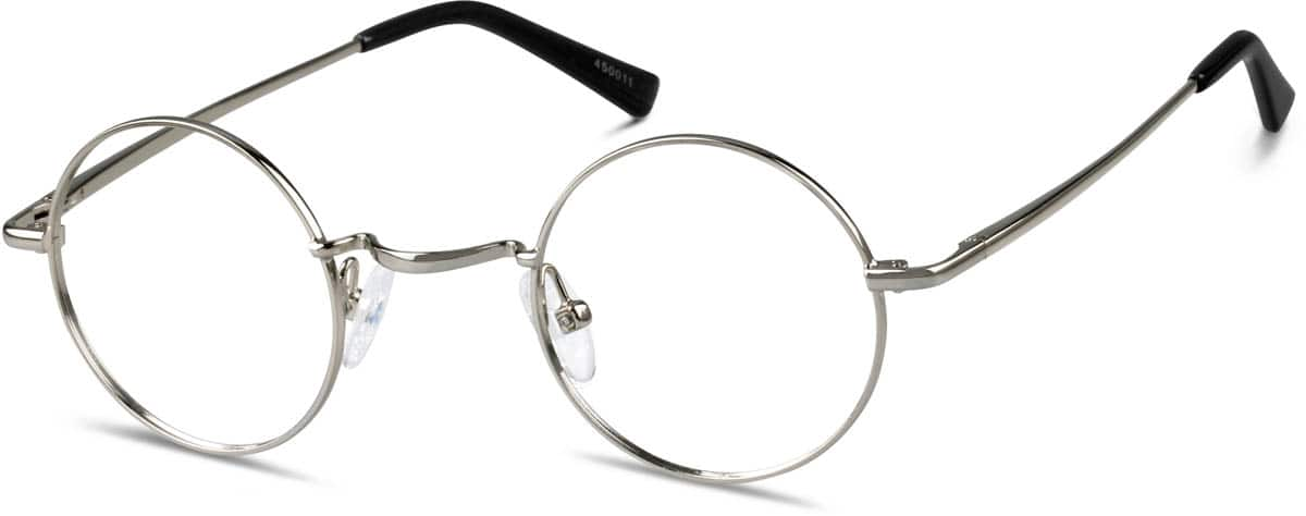 Angle view of Round Glasses 450011 in Silver