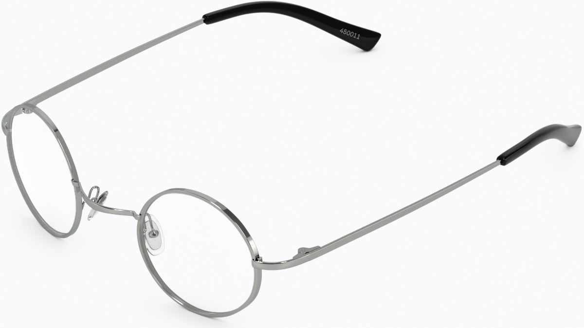 Angle view of Round Glasses 450011 in Silver thumbnail