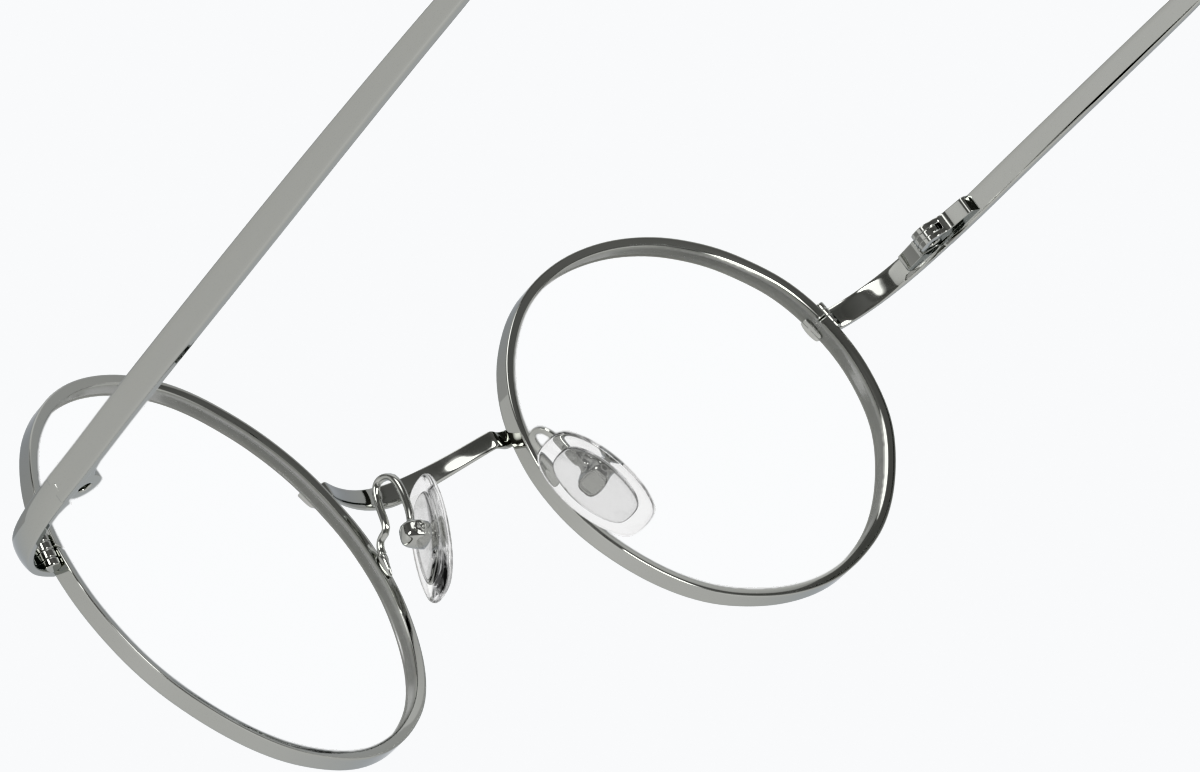 See-through view of Round Glasses 450011 in Silver thumbnail