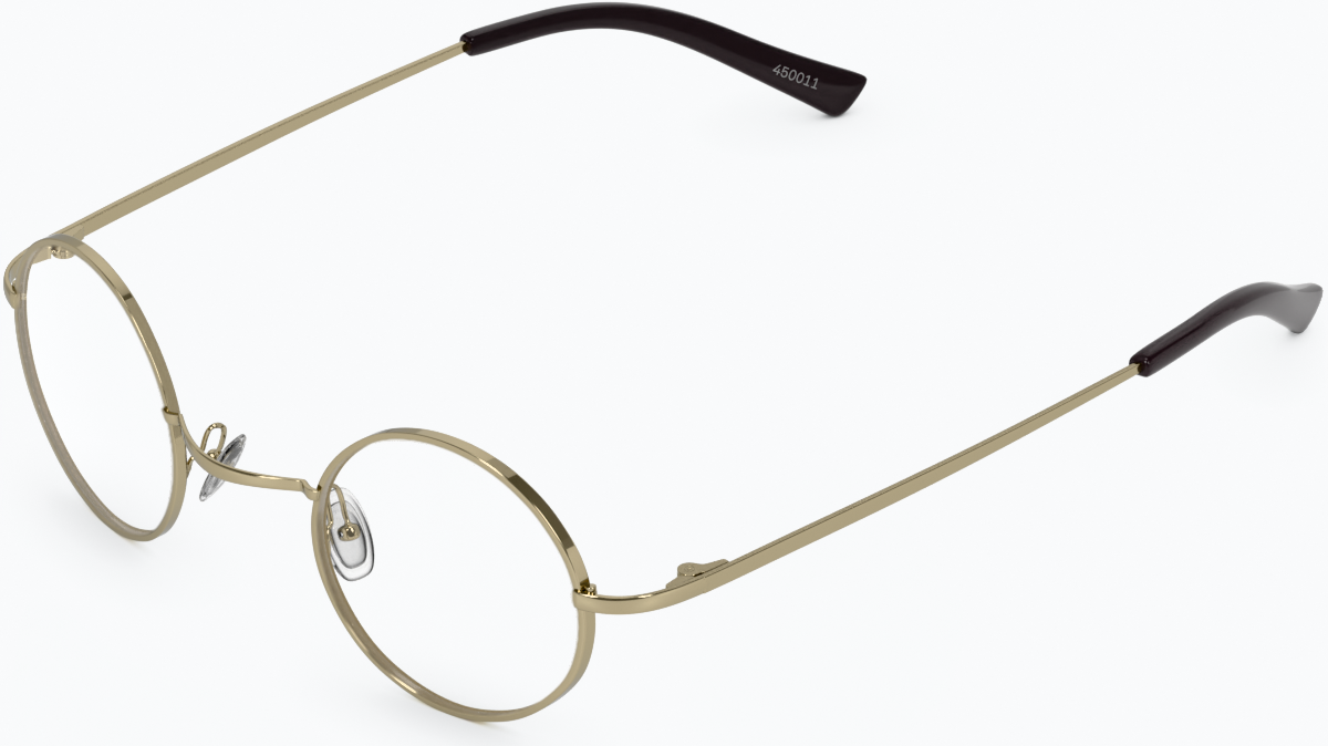 Angle view of Round Glasses 450014 in Gold thumbnail