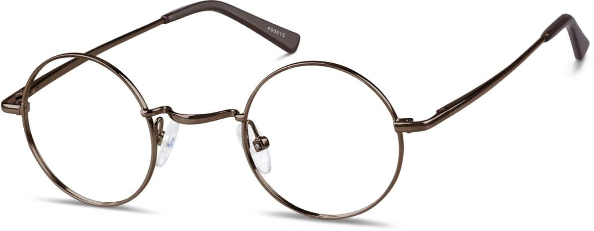 Angle view of Round Glasses 450015 in Brown