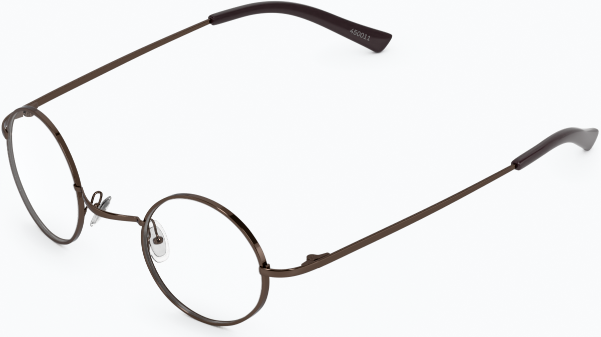 Angle view of Round Glasses 450015 in Brown thumbnail