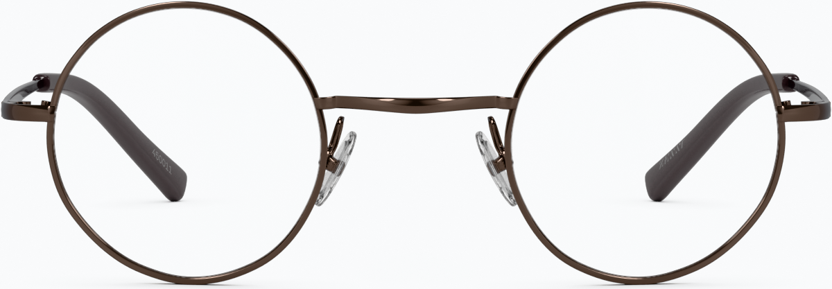 Front view of Round Glasses 450015 in Brown thumbnail