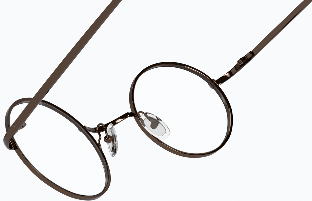 See-through view of Round Glasses 450015 in Brown thumbnail