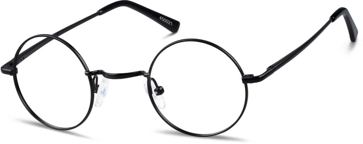 Angle view of Round Glasses 450021 in Black