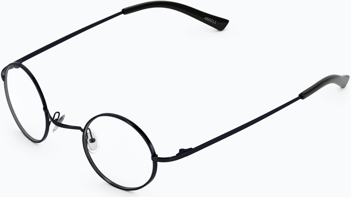 Angle view of Round Glasses 450021 in Black thumbnail