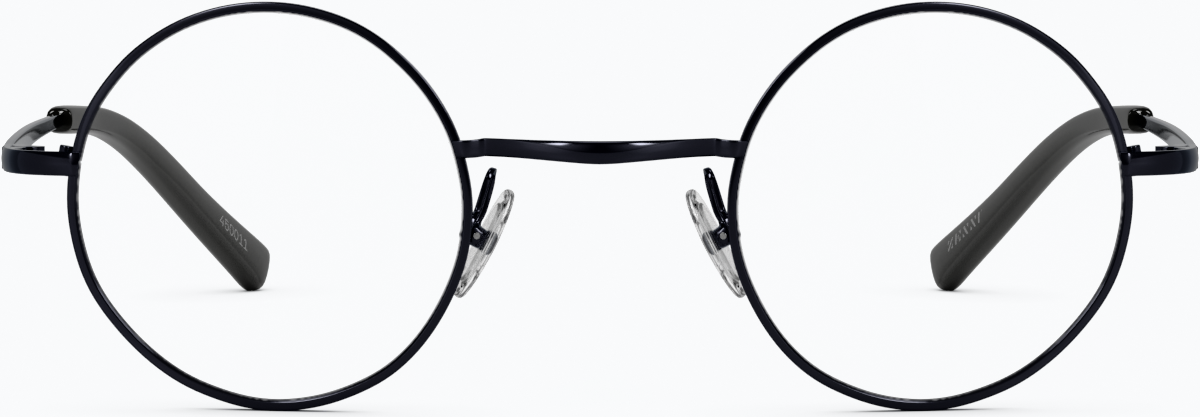 Front view of Round Glasses 450021 in Black thumbnail