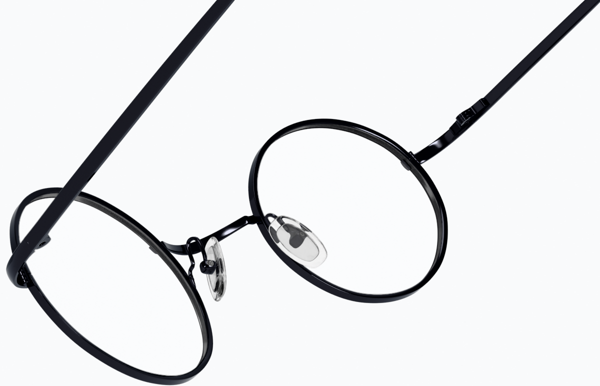 See-through view of Round Glasses 450021 in Black thumbnail