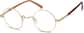 Angle view of Round Glasses 450114 in Gold thumbnail