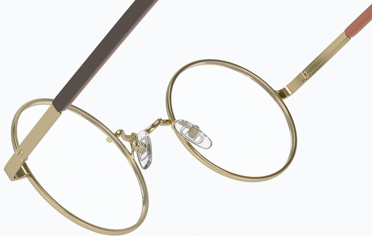 See-through view of Round Glasses 450114 in Gold thumbnail