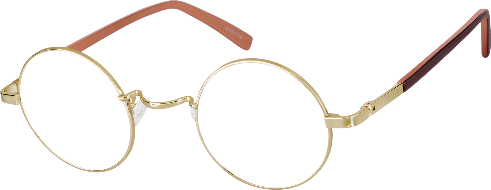 Angle view of Round Glasses 450114 in Gold