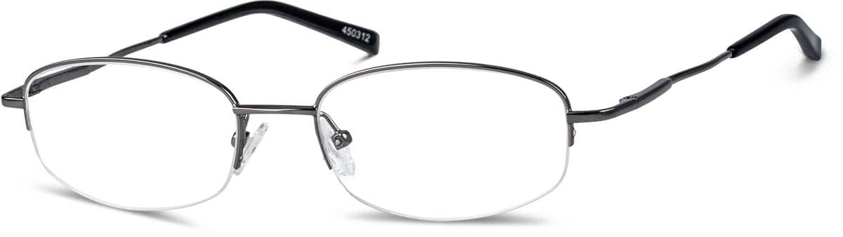 Angle view of Oval Glasses 450312 in Gray